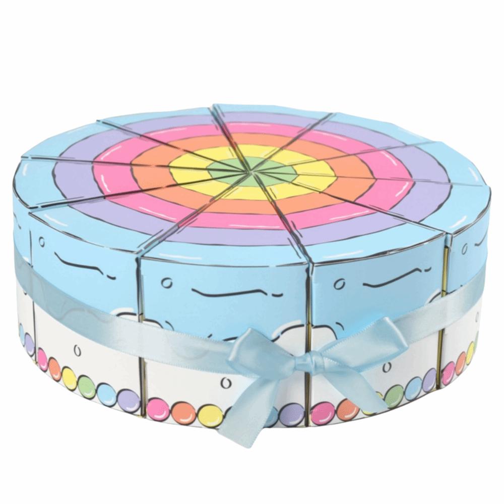 10 Stück Mehrfarbige Dreieckige Kuchen-Geschenkbox Erdbeere Regenbogen Geschenkverpackungsbox Für Süßigkeiten Keks