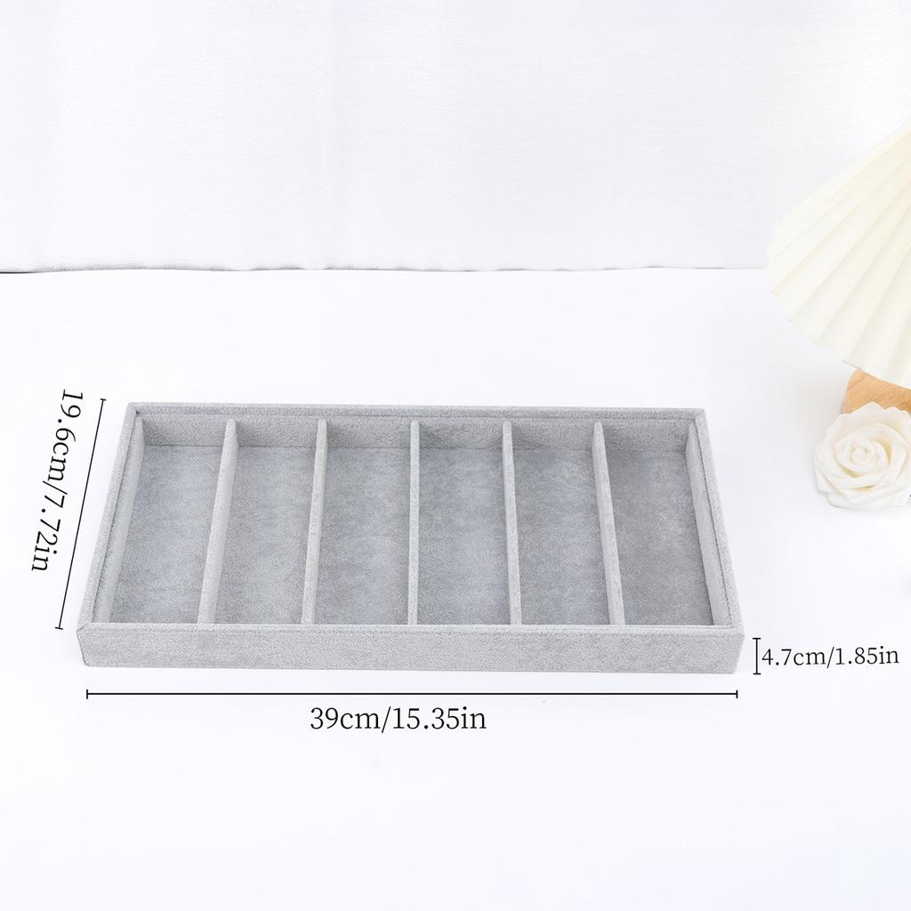 Sametový podnos na šperky Vynikající držák na šperky Přenosný organizér na prsteny, náušnice, náhrdelníky Úložný box Organizátorové podnosy