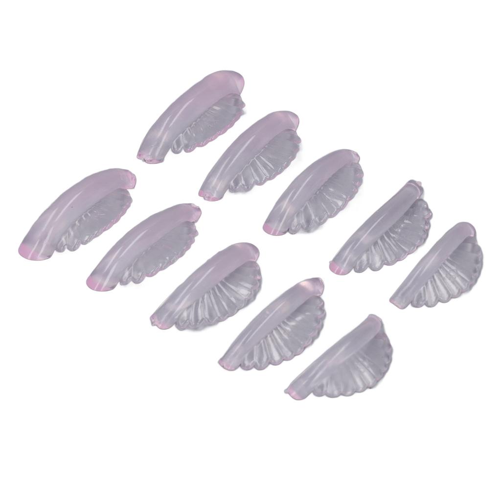 5pairs Shell Pink Lash Lift Rod Silicone Soft Extra Wide Auxiliary Tools Self Adhesive Eyelash