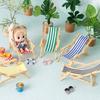 Wooden 1/12 Dollhouse Chair Multicolors Summer Vacation Beach Chair  For OB11 Doll