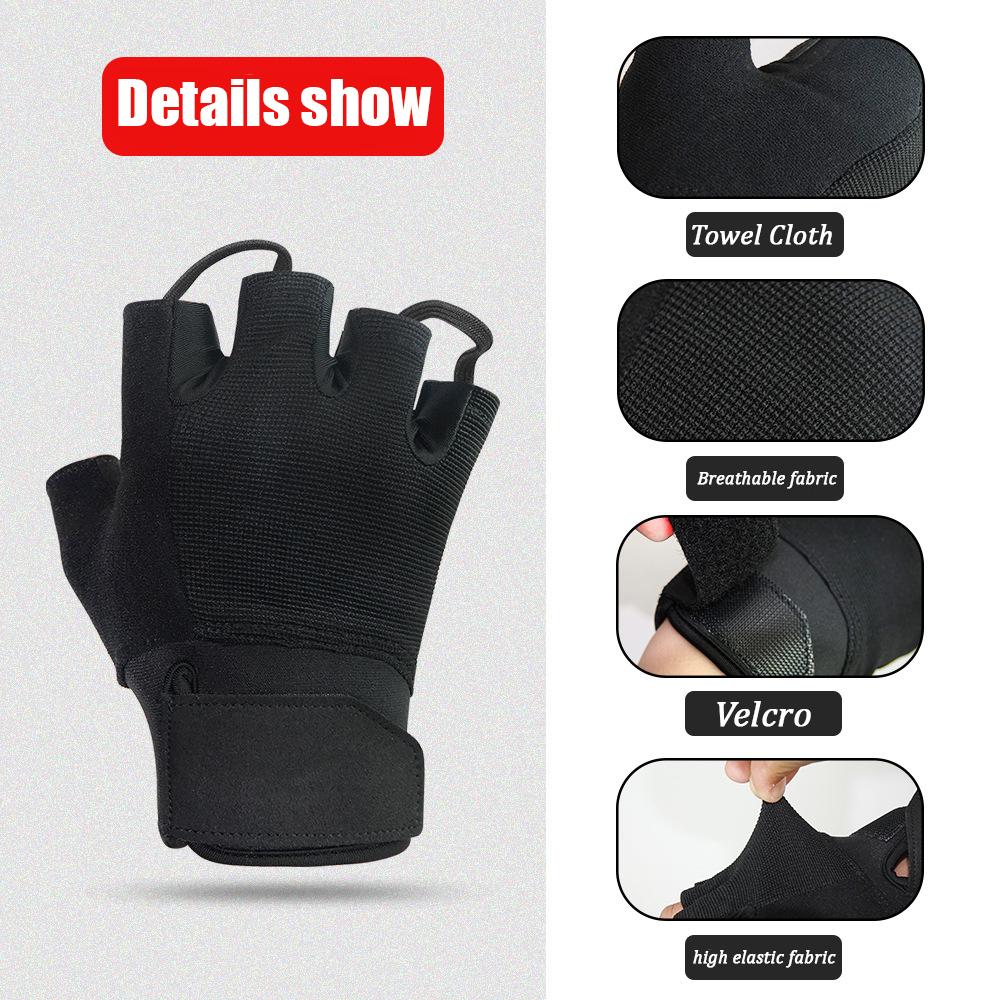 Motorcycle Riding Gloves Outdoor Sports Wear-resistant Non-slip Breathable Half-finger Bicycle Riding Gloves