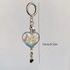 Y2K Style Summer Ocean Heart Keychain Ins Style Aesthetic Keyring Sweet Girly Keycord  Bag Pendant Gifts