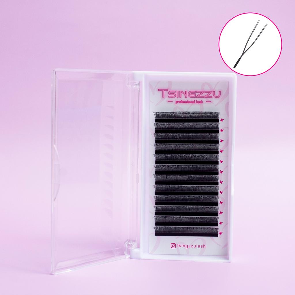 High Quality Custom Private Logo YY Style Individual Vegan PBT Material Handmade Natural Long Black Eyelash Extension