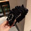 Exquisite and Fashionable Retro Light Luxury Style, Super Immortal Sparkling Diamond Black Pleated Headband Hair Accessory, New Popular Hairband