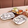 304 Stainless Steel Children's Deep Meal Tray – Durable, Divided, Anti-Fall Tableware for Kindergartens