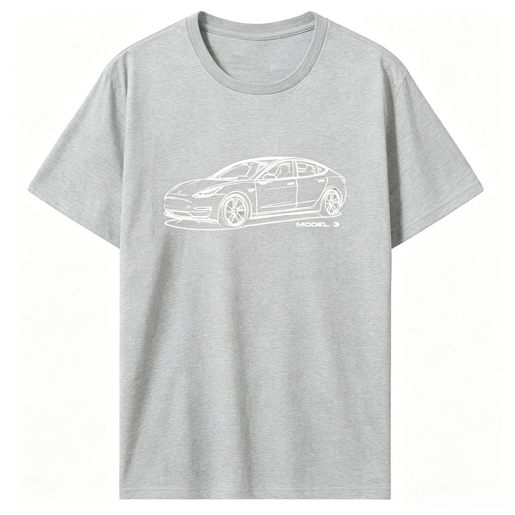 Summer High Quality Graphic Tshirt Fashion Tshirt M3 EV TTeslasmotors Fan Car Tees ONeck Tshirt Unisexs Print Tops