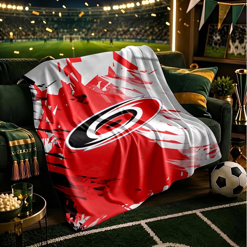 Carolina Hockey Logo Throws Blanket Flannel Blankets Plush for Couch Bed Gifts for Men Women Travel picnic blanket Christmas fan gifts