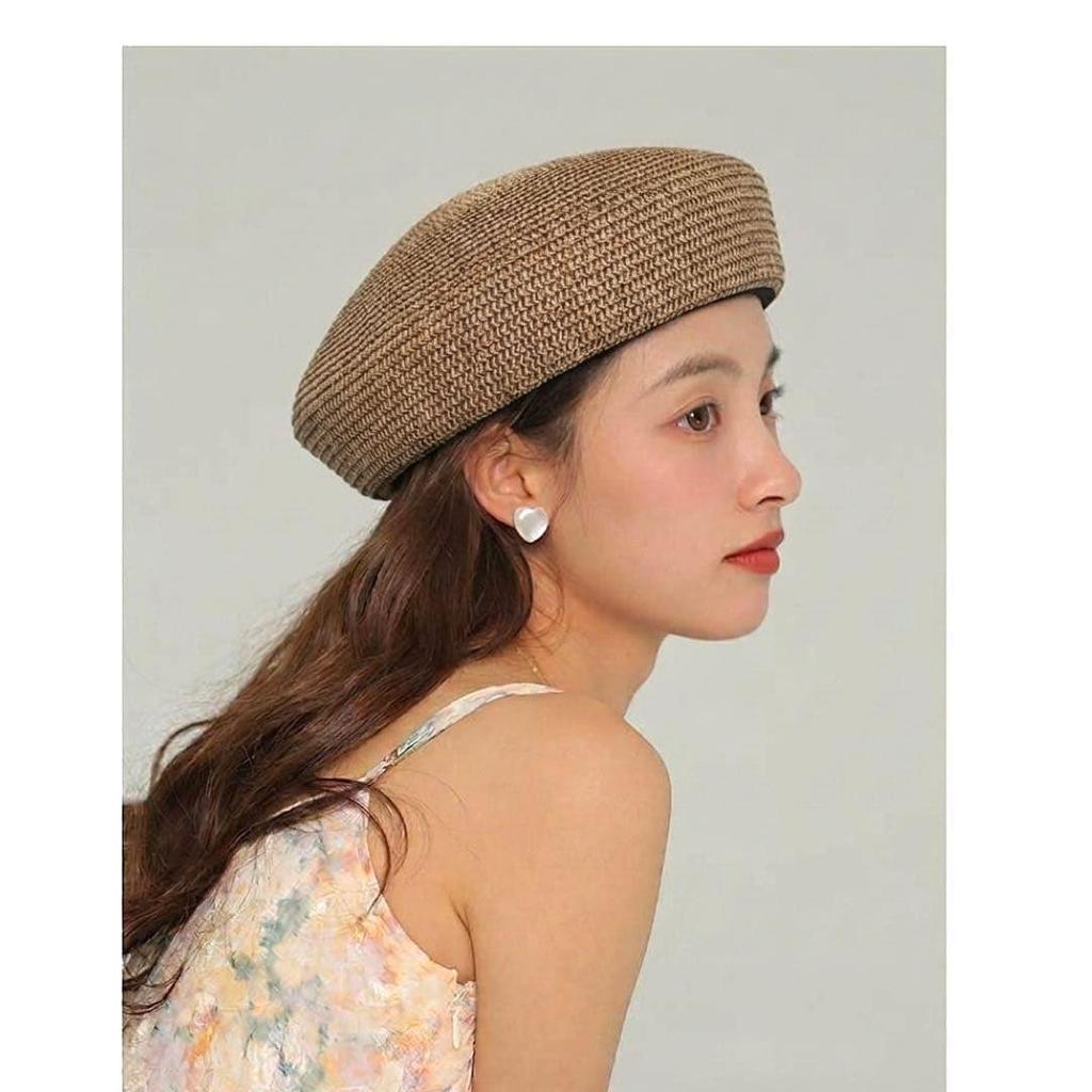 Used Brixton beret straw material brown size S