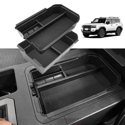 Temiry 2024 Toyota Land Cruiser 250 Console Console Storage Land Cruiser 250 Small Item ABS Coin Small Item Car Storage 3D Console Top and Bottom Set