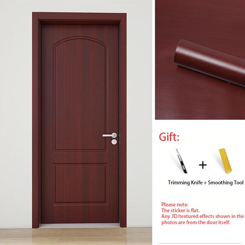 Self-Adhesive Wood Grain Door Sticker Peel & Stick Wooden Vinyl Wrap Furniture Renovation, Waterproof Wardrobe Cabinet Film Home Decor Wallpaper