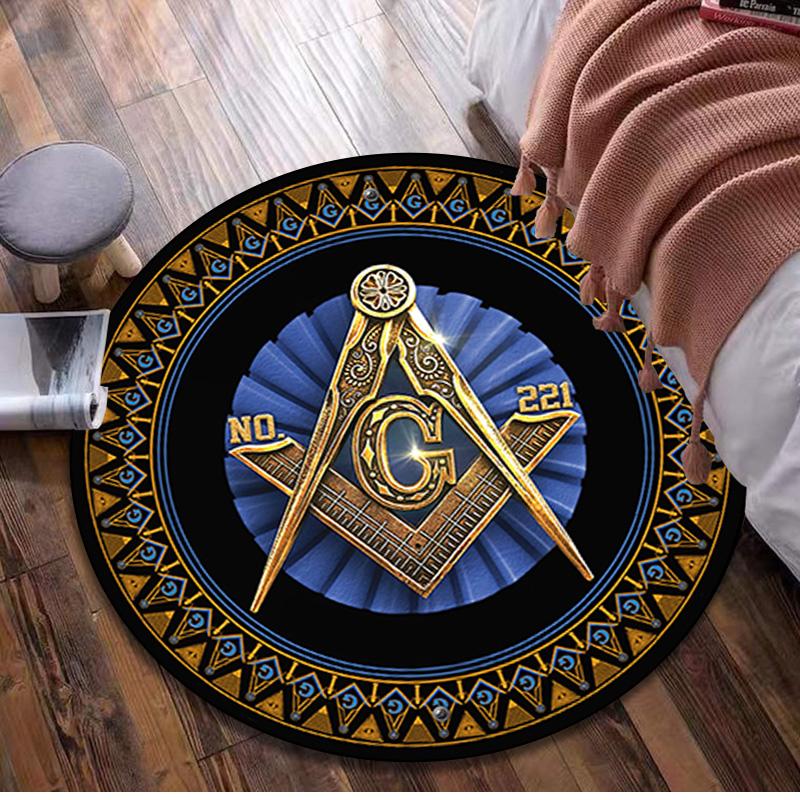 

Freemasonry 3 Circular Rug - Office Decorative Carpet For Living Room Bedroom Door Mat Floor Rug Computer Chair Area Rug 80x80cm( 31x31in)