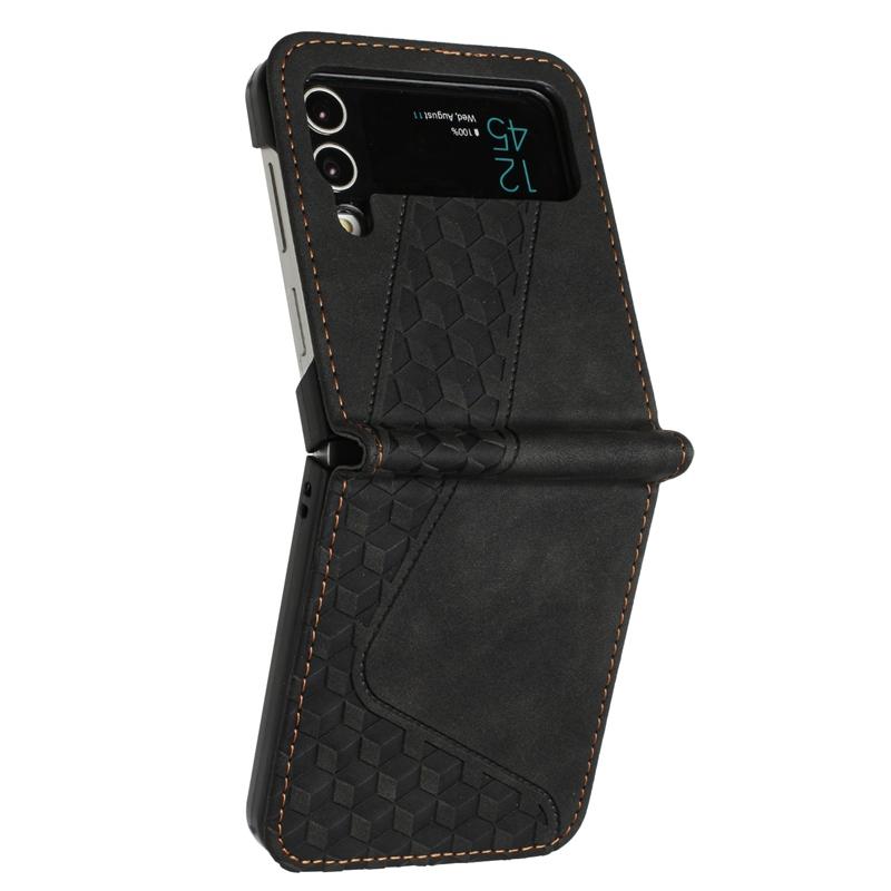For Samsung Galaxy Z Flip4 Case Z Flip4 SM-F721B F721N Cover 3D Geometric Flip Wallet Case for Samsung ZFlip 4 ZFlip4 Phone Case