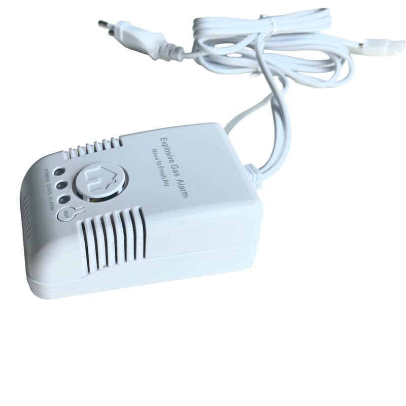 EU/US Plug Gas Leak Alarm Detector with DN15 Copper Valve | Natural Gas LPG Methane Sensor with Auto Shut Off