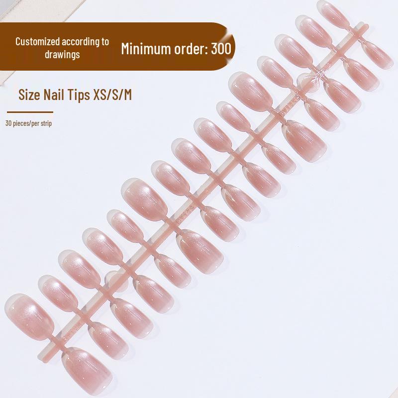Trendy Cat Eye Handmade Press-On Nail Tips: Pure, Sexy, and Simple Design