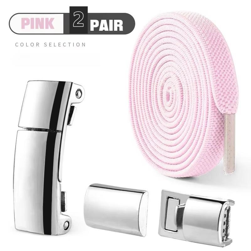 2Pair Elastic Laces Sneakers Magnetic Lock Shoelaces without ties unisex Flat No Tie Shoelace Rubber Bands for Shoes Accessories