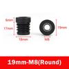 4/8pc Black Square/Round Plastic Pipe Plugs Furniture Leg Feet With M6 M8 M10 Nut Hole Tube Blanking End Inserts Caps Pipe Cover