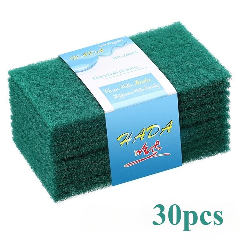 10/20/30PCS Household Kitchen Scrub Pads Oil Removal Dishwashing Pot Pads Scratch-Free Multipurpose Reusable Cleaning Dishrag
