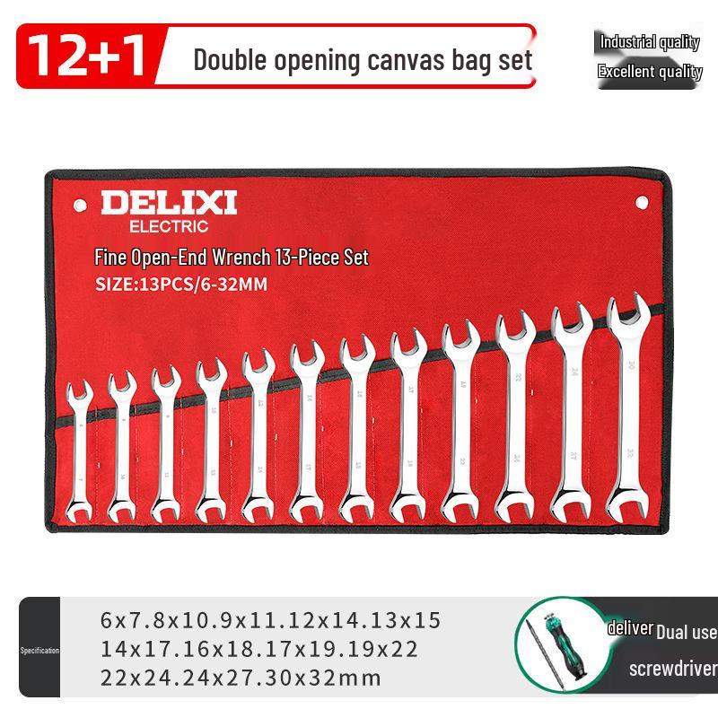 Adjustable Ratchet & Open-End Wrench Tool Set