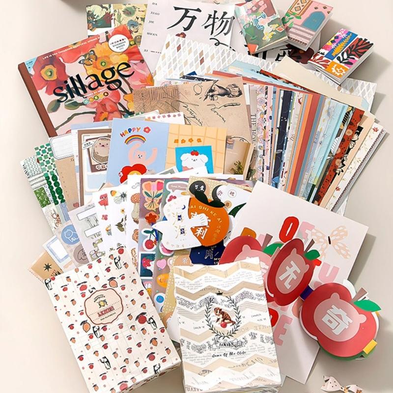 64 Sheets Antique Scrapbooking Background Paper Oil Painting Themed Craft Paper for Journal Embellishment Gift Packaging