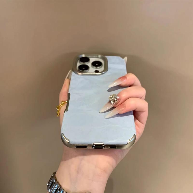 Applicable To IPhone16PRO Velvet Snow Mountain Pattern Mobile Phone Case Apple 15 Creative High End 14 Drop Protection Case
