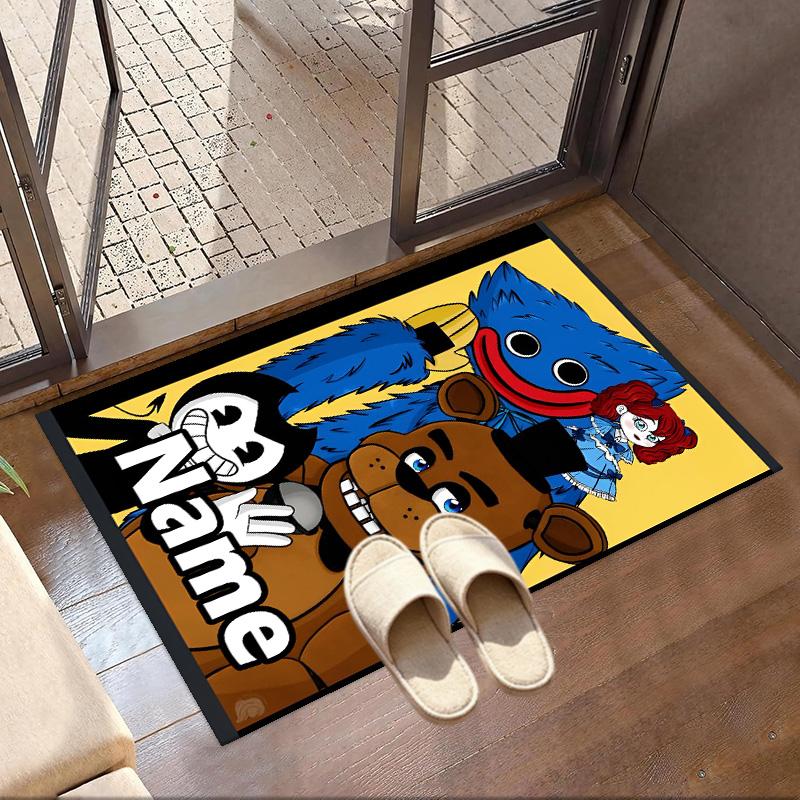 Custom Name Personalized Huggy Wuggy Print Carpet, Versatile Home Decor Rug, for Playroom, Apartment, Balcony, Entryway, Hallway Gift