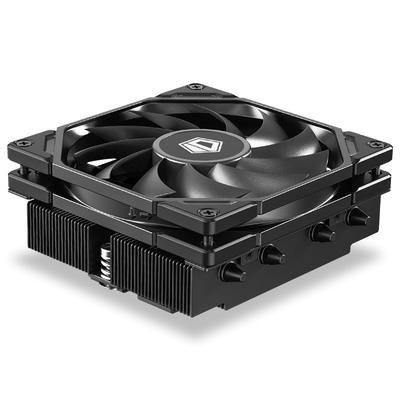 Černý 47 mm vysoký nízkoprofilový chladič CPU pro a malý vzduchový chladič se 4 přímým kontaktním teplem 92 x 92 x 15 mm tenký kompatibilní s Intel a AMD