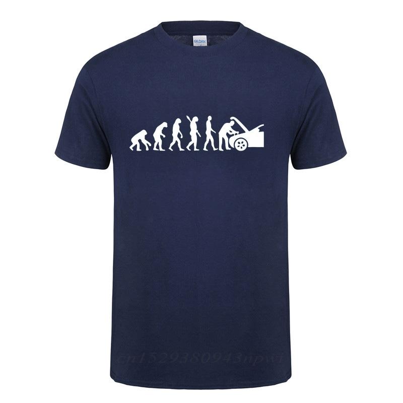 Fathers Day Present Funny Birthday Gift For Dad Husband Boyfriend Men Evolution Auto Mechaniker Mechanic Car Cotton Tshirt