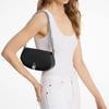 Michael Kors MK Mila Solid Color Minimalist Silver Lock Decoration Faux Leather Saddle Bag Women Shoulder Bag Black 35T5SIMM8L-BLACK