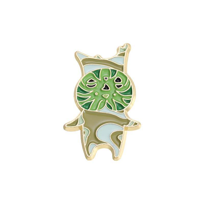 Cartoon Game Elf Enamel Pins Custom Leaf Spliced Fox Octopus Brooches Lapel Badges Animal Plant Jewelry Gift for Friends
