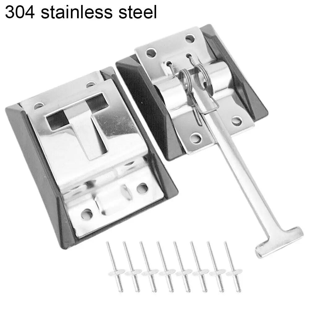 

RV Door Holder T-Style Latch Camper Trailer Entry With Rivets Install Easy Cargo Outdoor Motorhome Truck Steel E7X7