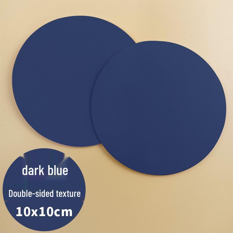 Cross-Border Double-Sided PU Leather Waterproof Non-Slip Coasters - Customizable Corporate Logo Insulation Pads