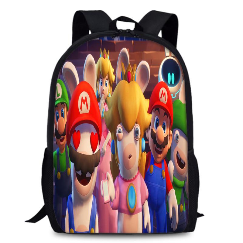 Mario Super Bros School Backpack Large Capacity Oxford Schoolbag Kids Gifts