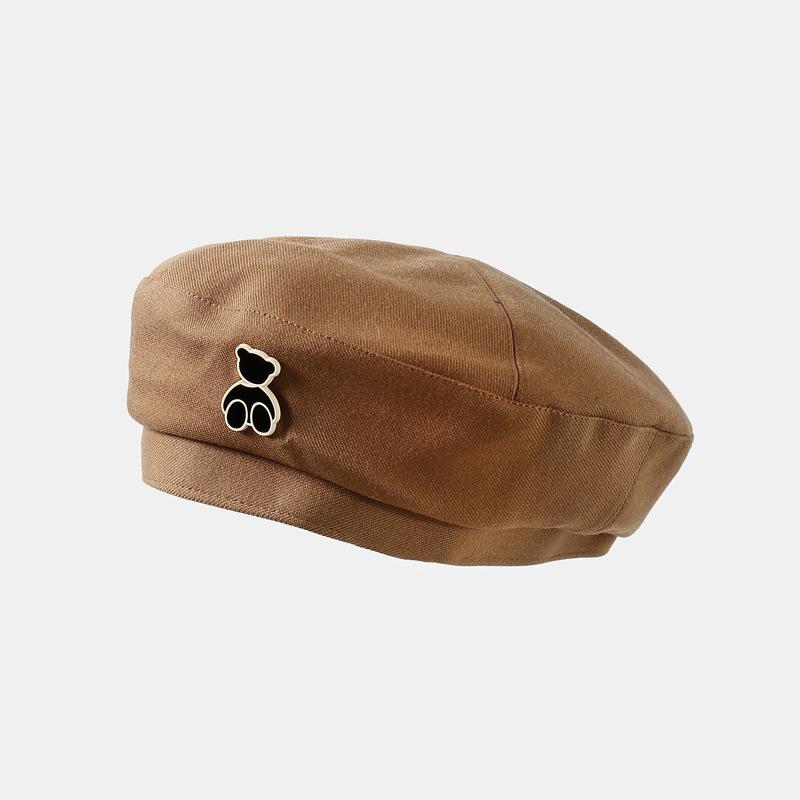 Autumn and Winter New Hat Female Cute Bear Beret Retro Cartoon Bud Hat Winter Versatile Painter Hat