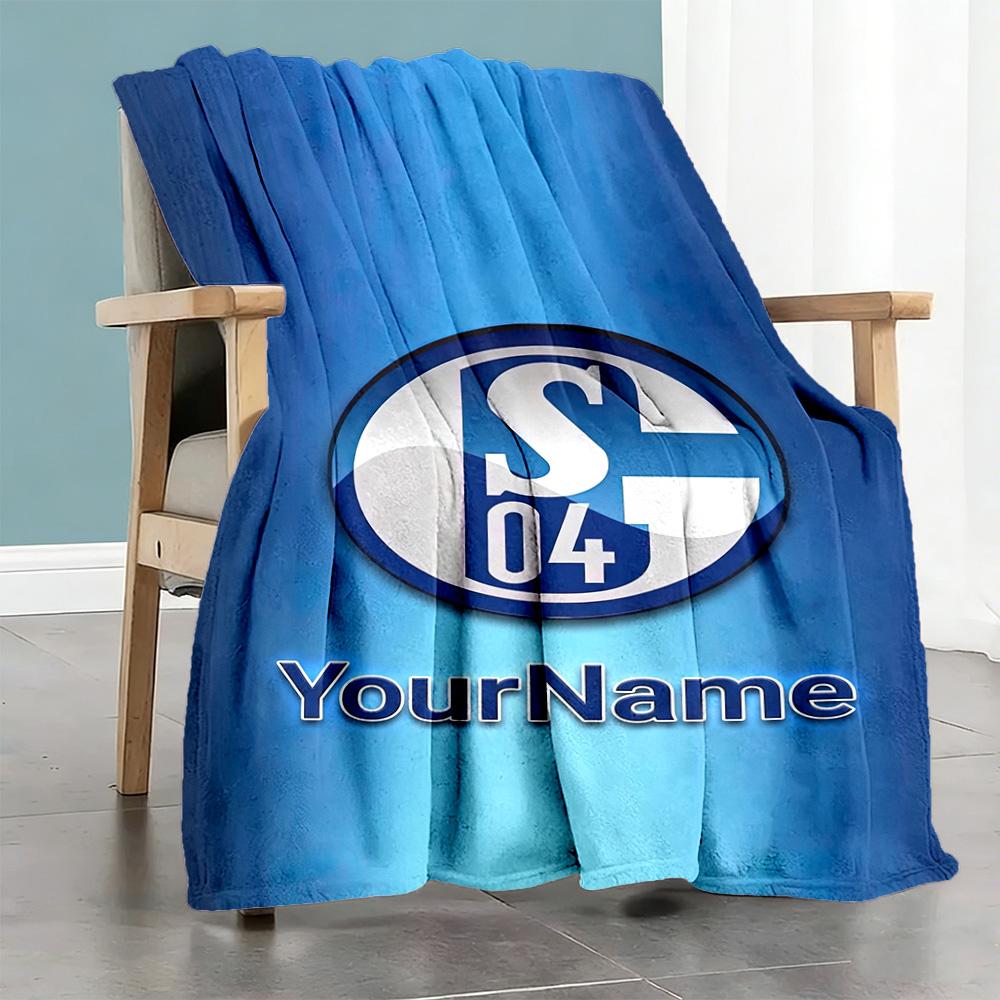 Coperta Personalizzata Fc Schalke 19 Testo Regalo Coperta Personalizzabile Morbida e Accogliente Perfetta per Divano Soggiorno Letto Uso Stagione Singola