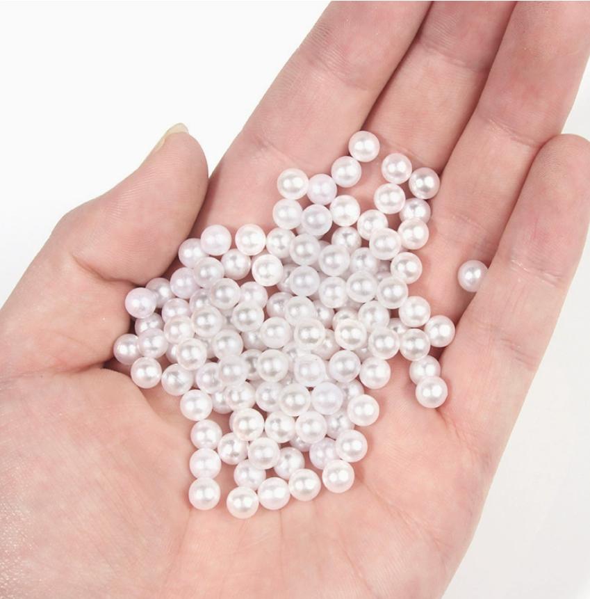 Top Quality Polished Ivory White ABS Non Drilled Loose Pearl Beads