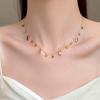 Stainless Steel Colorful Zircon Square Pendant Necklace For Women Fashion Crystal Geometric Neck Chain Zircon Gift