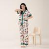 Women's Floral Ice Silk Pajama Set - Loose Short Sleeve & Shorts, 3-Piece Summer Loungewear