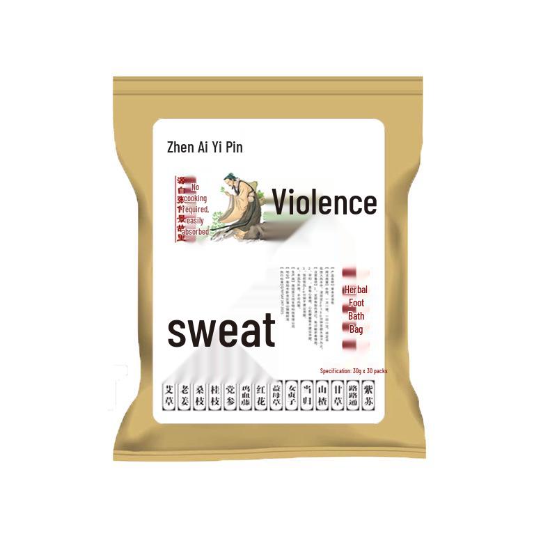 Moisture-Wicking Herbal Foot Soak Bag with Mugwort, Peppercorn, and Ginger