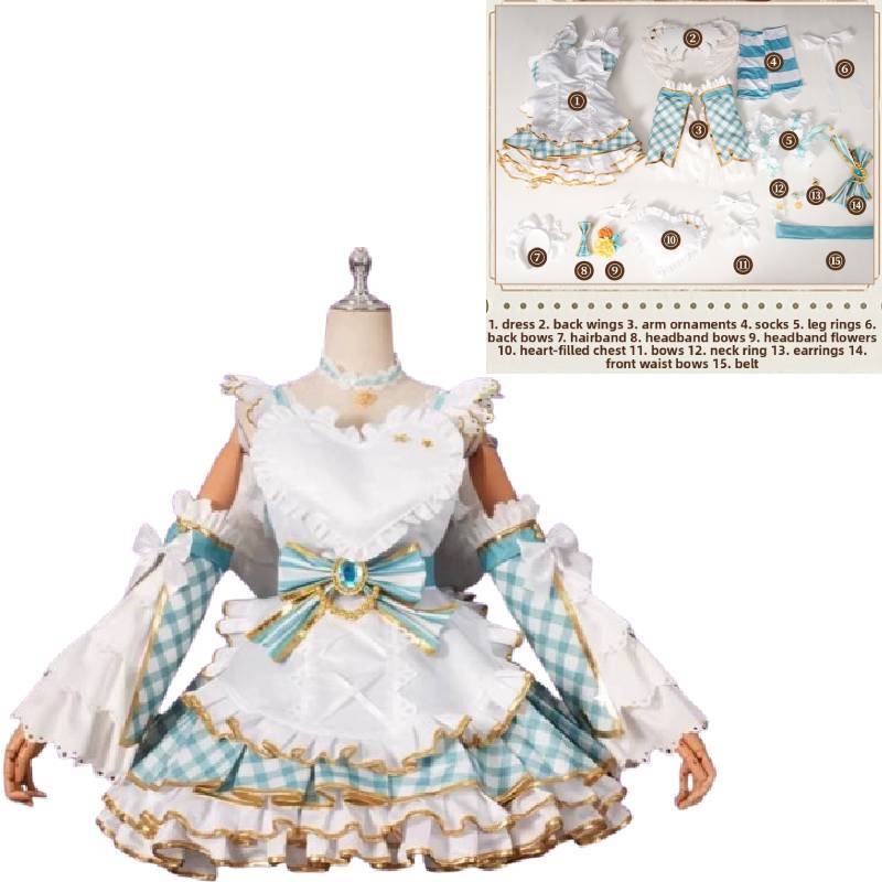 

Lovelive Kotori Minami Cosplay Costume Set With Wings For Game Anime Role Play XXL