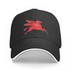 Red Pegasus Distressed Version Facing Right Cap Fashion Casual Baseball Caps Adjustable Hat Customizable Polychromatic Hats