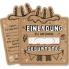 12pcs German Birthday Invitation Cards - Kraft Paper DIY Handmade, Festive Designs for Boys & Girls (Christmas/New Year)