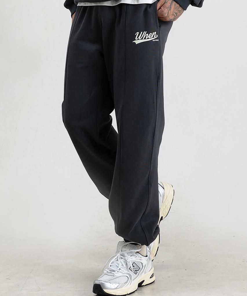WHEN YOU MOVE Cracked Tail Logo Sweatpants Charcoal