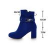 Fashion Large Size Round Toe Square Heel For Women Boots Fashion Buckle Ankle Boots Women Shoes Zipper Cheap High Heel Boots Woman 31-43