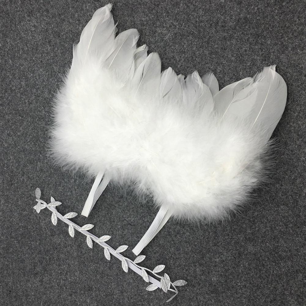 Baby Photo Props Angel Wings Green Leaves Hair Band Set For Photo LGJ White Baby Photo Props Angel Wings Green Leaves Hair Band Set For Photo LGJ White