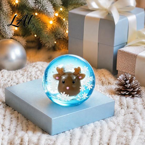Squeeze Ball Sensory Toy Christmas Clear Stress Toy Anxiety Relief with Santa Reindeer Soft Decompression Tree Snowflake Figure Party Favors Desktop