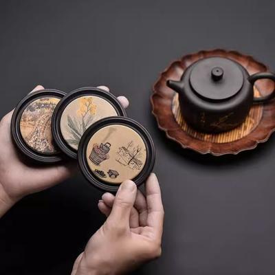 Retro podtácky na čaj v čínském stylu, savé, protiskluzové podložky, tepelně izolační prostírání, doplňky pro čajový obřad, nové
