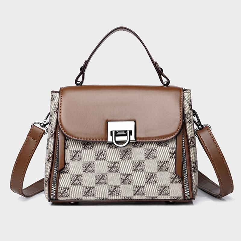 Women's PU leather shoulder bag small bucket bag contrasting color crossbody bags for women feminine gift present