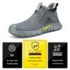 Men's Breathable Suede Summer High-Top Welding Shoes: Anti-Smash, Anti-Puncture, Anti-Slip, Wear-Resistant, and Comfortable.