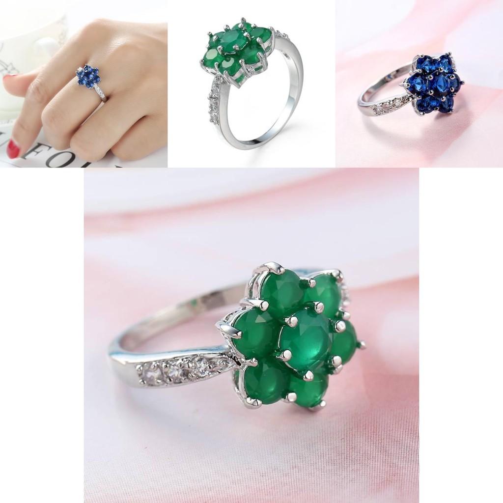 Crossborder Fashion Jewelry Ring With Colorful Zirconia And Gold Plating For Women