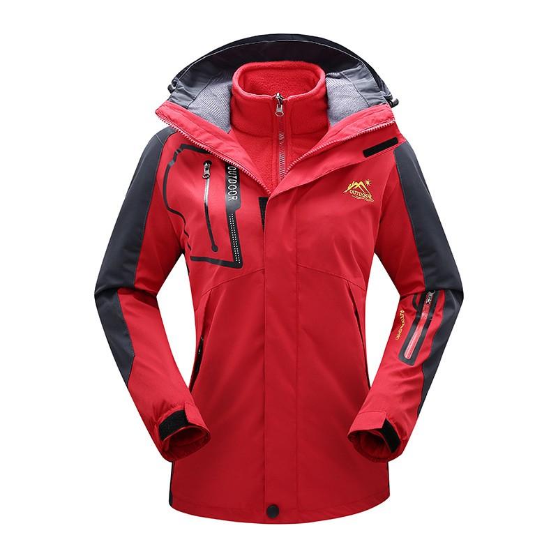 Mens Windproof 3-in-1 Outdoor Jacket With Fleece Liner Hiking Cycling Winter